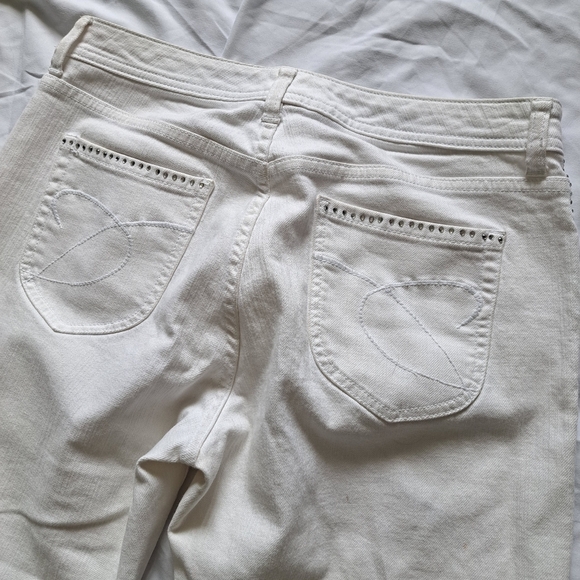 Chico's | White rhinestone details women's Capri jeans size 1 - Picture 8 of 14